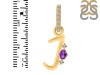 Amethyst & White Topaz Alphabet J Pendant AMT-RDA-36.