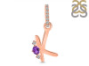Amethyst & White Topaz Alphabet K Pendant AMT-RDA-37.
