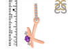 Amethyst & White Topaz Alphabet K Pendant AMT-RDA-37.