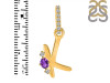 Amethyst & White Topaz Alphabet K Pendant AMT-RDA-37.