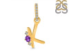 Amethyst & White Topaz Alphabet K Pendant AMT-RDA-37.