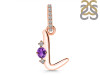 Amethyst & White Topaz Alphabet L Pendant AMT-RDA-38.