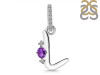 Amethyst & White Topaz Alphabet L Pendant AMT-RDA-38.