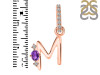 Amethyst & White Topaz Alphabet M Pendant AMT-RDA-39.
