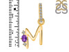 Amethyst & White Topaz Alphabet M Pendant AMT-RDA-39.