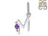 Amethyst & White Topaz Alphabet M Pendant AMT-RDA-39.