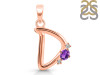 Amethyst & White Topaz Alphabet D Pendant AMT-RDA-4.