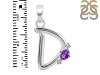 Amethyst & White Topaz Alphabet D Pendant AMT-RDA-4.