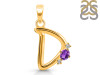Amethyst & White Topaz Alphabet D Pendant AMT-RDA-4.