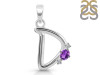 Amethyst & White Topaz Alphabet D Pendant AMT-RDA-4.