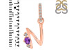 Amethyst & White Topaz Alphabet N Pendant AMT-RDA-40.