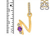 Amethyst & White Topaz Alphabet N Pendant AMT-RDA-40.