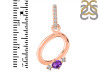 Amethyst & White Topaz Alphabet O Pendant AMT-RDA-41.