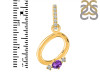 Amethyst & White Topaz Alphabet O Pendant AMT-RDA-41.