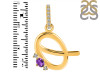 Amethyst & White Topaz Alphabet Q Pendant AMT-RDA-43.