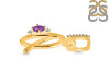 Amethyst & White Topaz Alphabet Q Pendant AMT-RDA-43.