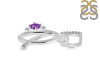 Amethyst & White Topaz Alphabet Q Pendant AMT-RDA-43.