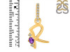 Amethyst & White Topaz Alphabet R Pendant AMT-RDA-44.