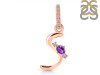Amethyst & White Topaz Alphabet S Pendant AMT-RDA-45.