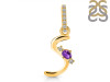 Amethyst & White Topaz Alphabet S Pendant AMT-RDA-45.