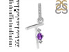 Amethyst & White Topaz Alphabet T Pendant AMT-RDA-46.