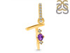 Amethyst & White Topaz Alphabet T Pendant AMT-RDA-46.