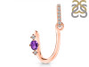Amethyst & White Topaz Alphabet U Pendant AMT-RDA-47.