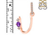 Amethyst & White Topaz Alphabet U Pendant AMT-RDA-47.