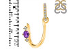 Amethyst & White Topaz Alphabet U Pendant AMT-RDA-47.
