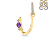 Amethyst & White Topaz Alphabet U Pendant AMT-RDA-47.
