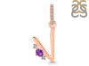 Amethyst & White Topaz Alphabet V Pendant AMT-RDA-48.