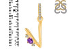 Amethyst & White Topaz Alphabet V Pendant AMT-RDA-48.