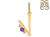 Amethyst & White Topaz Alphabet V Pendant AMT-RDA-48.