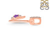 Amethyst & White Topaz Alphabet V Pendant AMT-RDA-48.