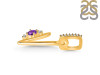 Amethyst & White Topaz Alphabet V Pendant AMT-RDA-48.
