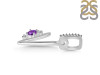 Amethyst & White Topaz Alphabet V Pendant AMT-RDA-48.