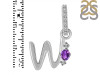 Amethyst & White Topaz Alphabet W Pendant AMT-RDA-49.