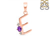 Amethyst & White Topaz Alphabet E Pendant AMT-RDA-5.