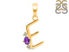 Amethyst & White Topaz Alphabet E Pendant AMT-RDA-5.