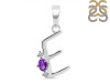 Amethyst & White Topaz Alphabet E Pendant AMT-RDA-5.