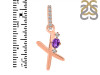 Amethyst & White Topaz Alphabet X Pendant AMT-RDA-50.