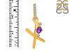 Amethyst & White Topaz Alphabet X Pendant AMT-RDA-50.