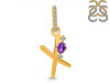 Amethyst & White Topaz Alphabet X Pendant AMT-RDA-50.
