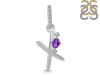 Amethyst & White Topaz Alphabet X Pendant AMT-RDA-50.