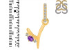 Amethyst & White Topaz Alphabet Y Pendant AMT-RDA-51.