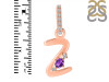 Amethyst & White Topaz Alphabet Z Pendant AMT-RDA-52.