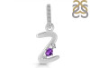 Amethyst & White Topaz Alphabet Z Pendant AMT-RDA-52.