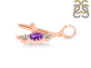 Amethyst & White Topaz Alphabet A Pendant AMT-RDA-53.