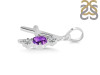 Amethyst & White Topaz Alphabet A Pendant AMT-RDA-53.