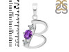 Amethyst & White Topaz Alphabet B Pendant AMT-RDA-54.